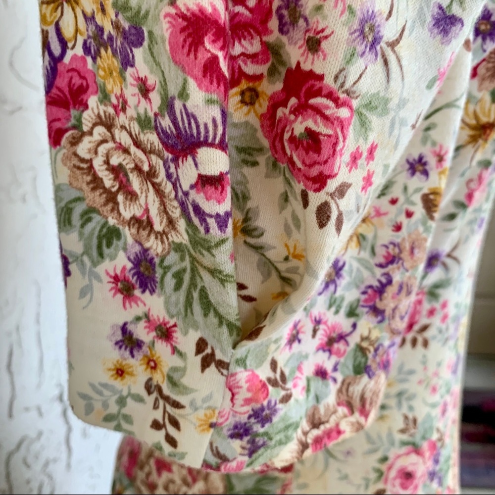 VTG 80s All That Jazz Drop Waist Flower Bouquets - Picture 6 of 8